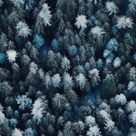 Seamless texture of winter forestの素材