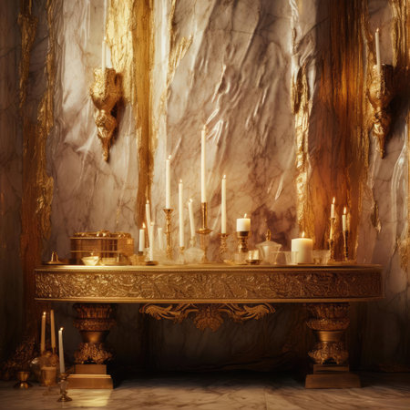 Luxury interior. Gold and Marbleの素材