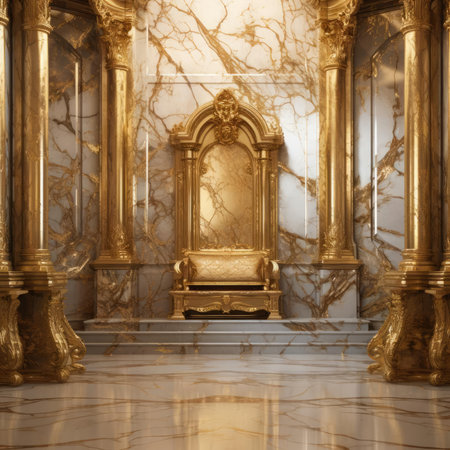 Luxury interior. Gold and Marbleの素材