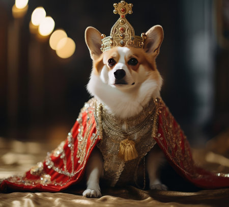A dog in royal attireの素材