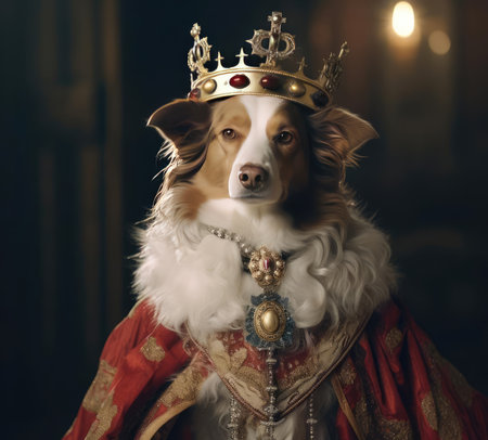 A dog in royal attireの素材