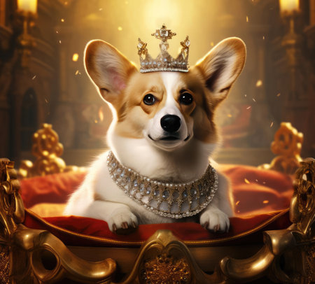 A dog in royal attireの素材