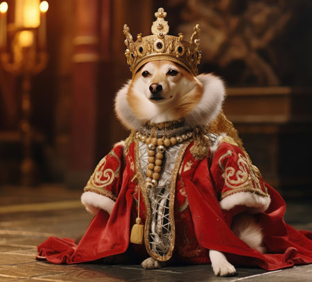 A dog in royal attireの素材