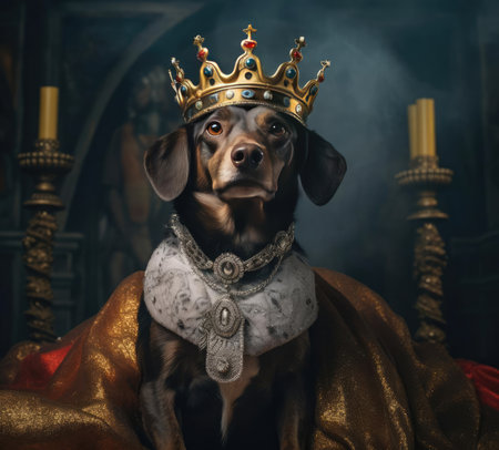 A dog in royal attireの素材