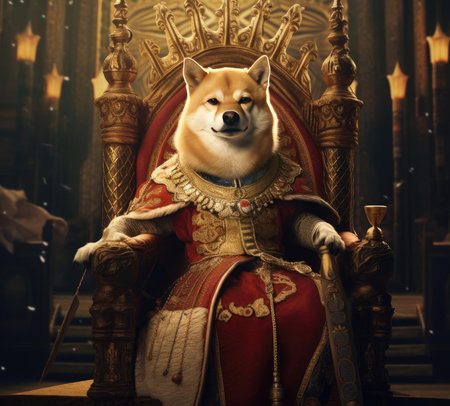 A dog in royal attireの素材