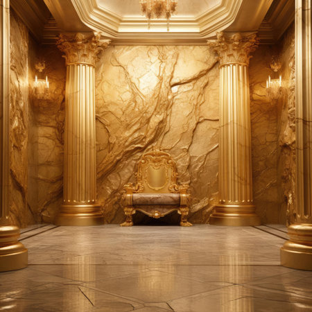 Luxury interior. Gold and Marbleの素材