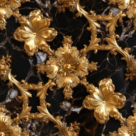 Seamless marble and gold textureの素材