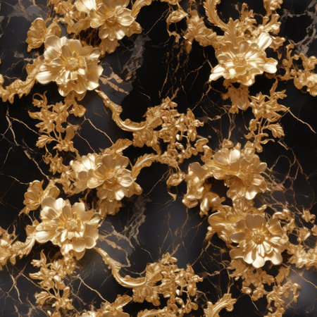 Seamless marble and gold textureの素材