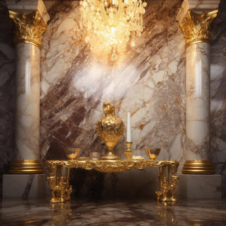 Luxury interior. Gold and Marbleの素材