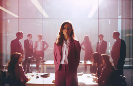 Young woman businesswoman in officeの素材