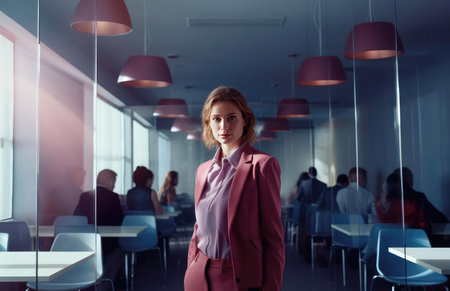 Young woman businesswoman in officeの素材