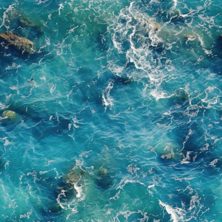 Seamless seawater texture with foamの素材