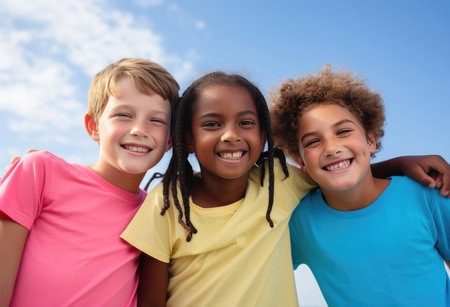 Children who are friends with each otherの素材