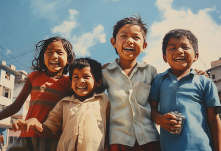 Children who are friends with each otherの素材
