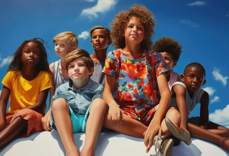 Children who are friends with each otherの素材