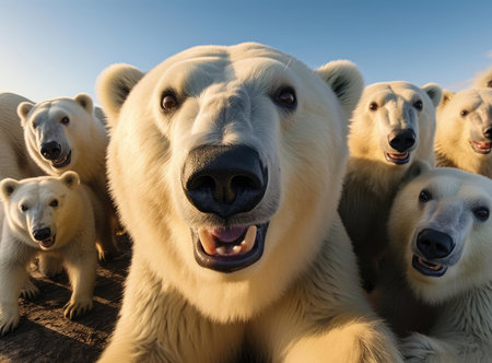 A group of polar bearsの素材