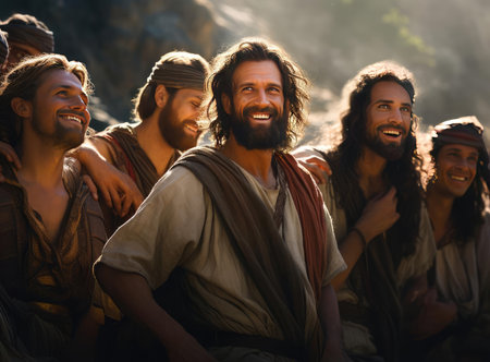 A group of ancient Greeks looking at the cameraの素材