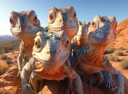 A group of chameleonsの素材