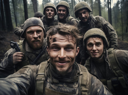 A group of military menの素材