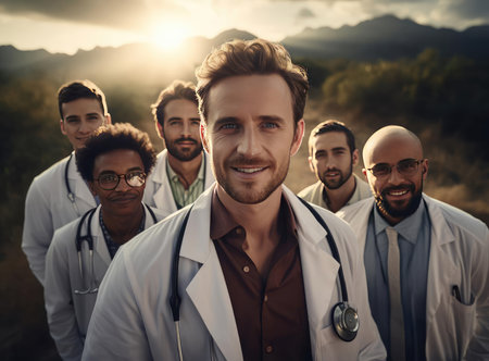 A group of doctors in white coatsの素材