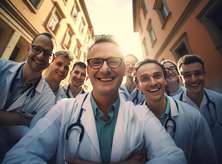 A group of doctors in white coatsの素材
