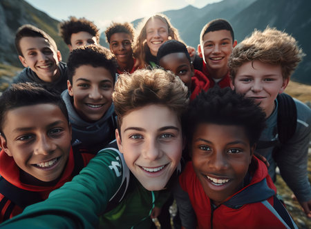 A group of young athletes looking at the cameraの素材