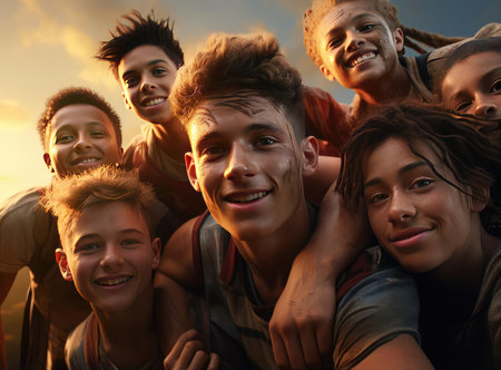 A group of young athletesの素材