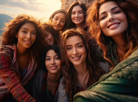 A group of young sexy womenの素材