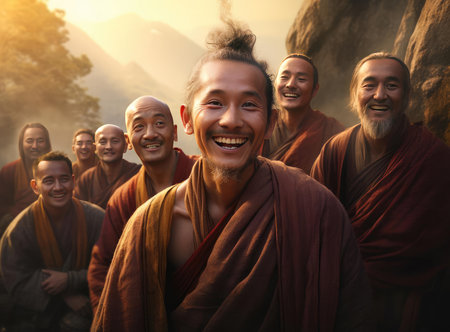 A group of Buddhistsの素材