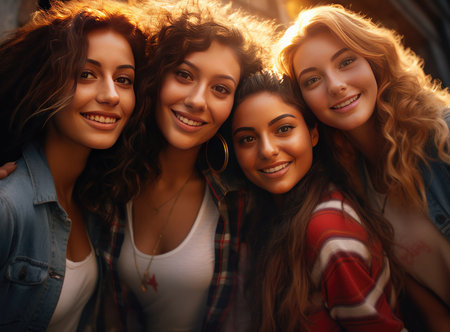 A group of young sexy womenの素材