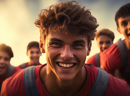 A group of young athletesの素材