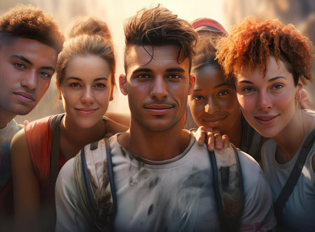 A group of young athletesの素材