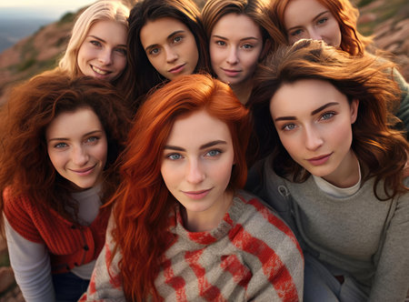 A group of young sexy womenの素材