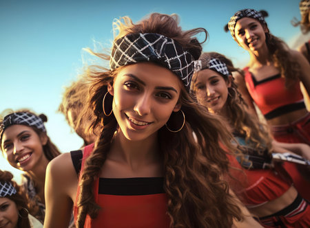 A group of young women in swimsuitsの素材