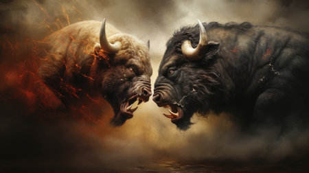 The fight of two fictional animalsの素材