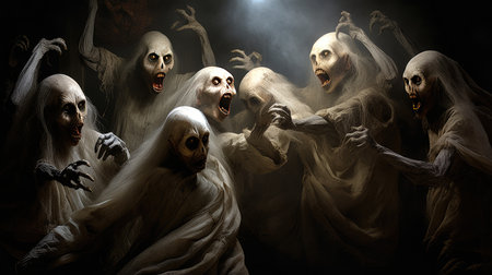 Evil spirits and evil spirits in the darkの素材