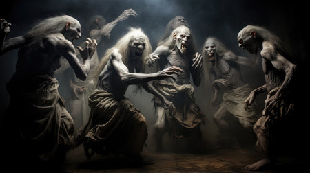 Evil spirits and evil spirits in the darkの素材