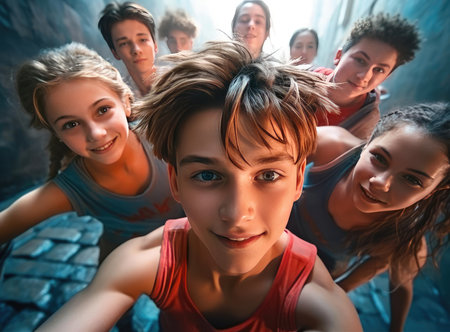A group of teenagersの素材