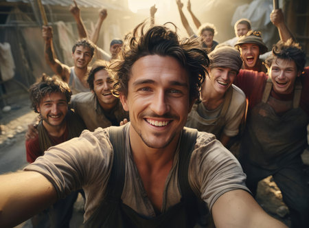 A group of workersの素材