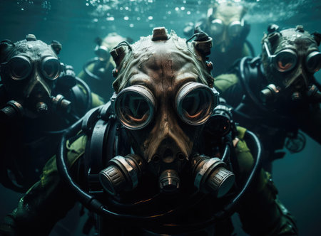 A group of scuba diversの素材