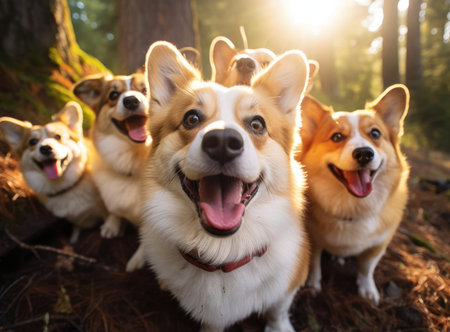 A group of corgiの素材