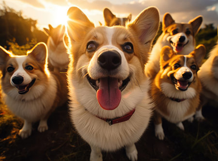 A group of corgiの素材