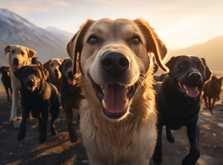 A group of Labradorsの素材