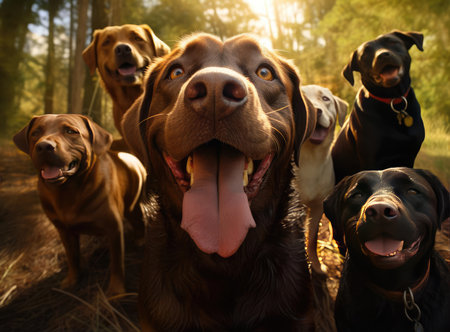 A group of Labradorsの素材