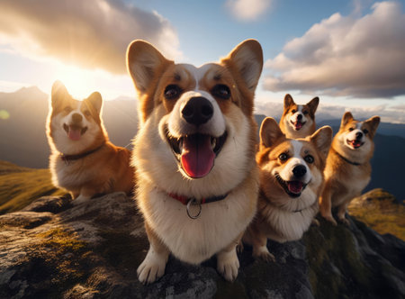 A group of corgiの素材