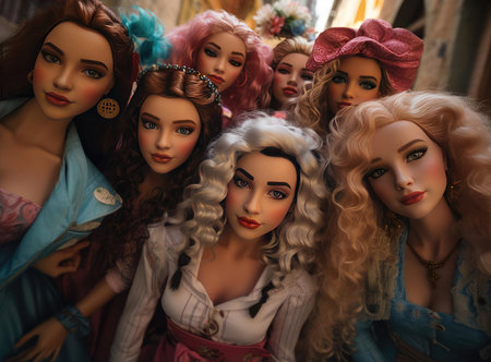 A group of beautiful dollsの素材