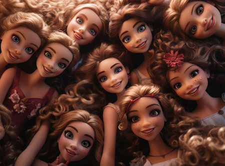 A group of beautiful dollsの素材