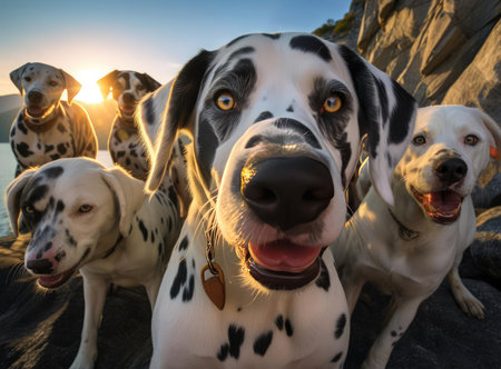 A group of Dalmatiansの素材