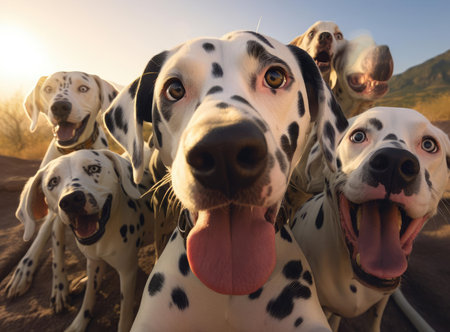 A group of Dalmatiansの素材