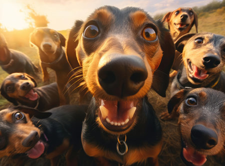 A group of dachshundsの素材